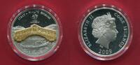 Cook-Inseln 10 Dollars Silbermünze Rialto-Brücke Skulpturmünze (1 oz, m. 24-Karat-Teilvergoldung) -