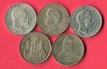 Bayern, Hamburg, Preußen, Württemberg 5 x 3 Mark Silbermünzen Kaiserreich Lot 5 Typen -