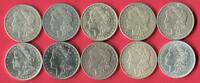USA, United States of Amerika, Vereinigte Staaten 10 x 1 Dollar Silber Lot von 10 x 1 $ Morgan Typ -
