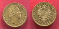 Bayern Bavaria 10 Mark Gold 1880 D König Ludwig II. usa xf 40