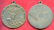Einseitige tragbare Medaille Metall 1936 Deutschland Germany 1933 - 1945 Olympics Ich rufe die jugend der Welt Berlin 1936 Olympische Spiele Sign...