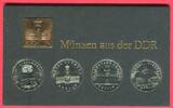 4 x 5 Mark Themensatz incl. Medaille 1987 DDR 750 Jahre Berlin Prfr., Plastikbox hat Gebrauchsspuren