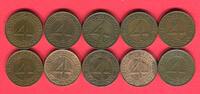 Weimarer Republik 10 x 4 Reichspfennig Brüning Taler Lot -