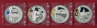 China 4 x 10 Yuan Silbermünzen Olympische Spiele 2008 Peking - Vier Motive (4 x 1 oz, m. Farbapplikation) -