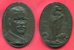 Bronze Guß Hochoval 1914 Deutschland  Karl Goetz Medaille Kaiserreich Admiral Graf Spee Seeschlacht bei Santa Maria Chile Hochval  Rar vz dunkele...