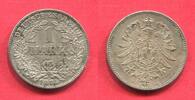 Kaiserreich 1 Mark Silber kleiner Adler Kursmünze Kleiner Adler selten in dieser Erhaltung Rare in this condition -