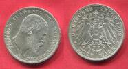 3 Mark 1909 F Württemberg Kaiserreich Deutschland Germany König Wilhelm II. Kursmünze Circulation Coin vz