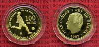 Spanien 100 Euro Gold Fußball Fußball WM 2006 in Deutschland Spieler -
