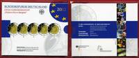 Bundesrepublik Deutschland 5 x 2 Euro Gedenkmünzen Satz 10 Jahre Euro Bargeld im Originalfolder -