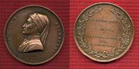 Italien, Stadt Florenz Medaille Bronze Dante Alighieri Bronzemedaille Italien 1865 Dante Alighieri Florenz -
