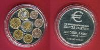 Niederlande Gedenkprägung Medaille Die ersten Euro-Münzen d. Niederlande 2002, vergoldete/verkupferte Applikationen -