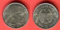 Germany Deutschland 1933 - 1945 5 Reichsmark Silbermünze Hindenburg Kursmünze Circulation Coin -