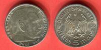 Germany Deutschland 1933 - 1945 5 Reichsmark Silbermünze Hindenburg Kursmünze Circulation Coin -
