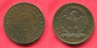 Rom Republik 3 Baiocchi 1849 R Roman Republic AU Brown min edgenicks spotty