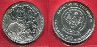 Ruanda Rwanda 50 Francs Amafaranga Nashorn Rhinoceros Spitzmaulnashor -