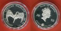 Sambia Zambia 5000 Kwacha Silbermünze Gefährdete Tierwelt - Afrikanischer Elefant -