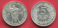 Weimarer Republik Deutsches Reich 5 Mark Weimarer Republik Silber Rheinlandfeier, 1000 Jahrfeier -