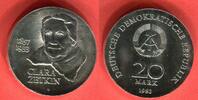 Deutsche Demokratische Republik DDR 20 Mark Silbermünze 1982 Gedenkmünze zum 125. Geburtstag von Clara Zetkin unc