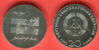 Deutsche Demokratische Republik DDR 20 Mark Silbergedenkmünze 1975 225. Todestag von Johann Sebastian Bach unc, slightly cleaned