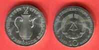 DDR 10 Mark Silbergedenkmünze 250. Todestag von Johann Friedrich Böttger -