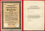 50 Reichsmark 1933 Deutschland 1933 - 1945 Ehestandsdarlehen Bedarfsdeckungsschein leicht gebraucht Ausgefüllt