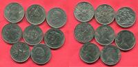 Englang Großbritannien Great Britain UK 8 x Crown und 25 New Pence Cu/Ni Five Shillings 1951 Georg VI. Elisabeth -