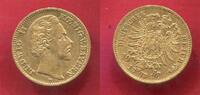 Bayern Bavaria 10 Mark Gold 1878 D König Ludwig II. vf