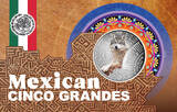 GREY WOLF Mexican Cinco Grande 1/4 Oz Silver Coin 500 Francs Cameroon 2026 BU-Brilliant Uncirculated