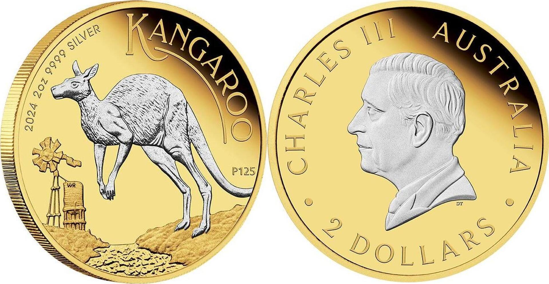 2 Dollars AUSTRALIAN KANGAROO 2 Oz Silver Coin 2$ Australia 2024 Proof |  MA-Shops