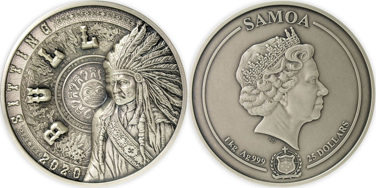 25 Dollars SITTING BULL COMES ALIVE Multilayer 1 Kg Kilo Silver Coin 25 25 Dollars SITTING BULL COMES ALIVE Multilayer 1 Kg Kilo Silver Coin 25