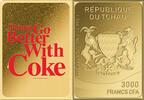 Chad 3000 Francs BETTER WITH COKE COCA COLA Through the Decades 1/500 Oz Gold Coin 3000 Francs Chad 2023 -
