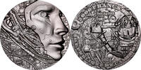Cameroon 2000 Francs EXPERIENCE THE FUTURE WITH AI Antiqued 2 Oz Silver Coin 2000 Francs Cameroon 2024 -