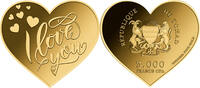Chad 3000 Francs I LOVE YOU 1/1000 Oz Gold Coin 3000 Francs Chad 2023 -