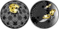 Liberia 25 Dollars LADYBIRD Entoma Dark Gilded 2 Oz Silver Coin 25$ Liberia 2024 -