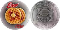 Chad 5000 Francs EGGO WAFFLE PLATE 1 Oz Silver Coin 5000 Francs Chad 2024 -