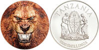 Tanzania 1500 Shillings PANTHERA LEO Lion Rare Wildlife 2 Oz Silver Coin 1500 Shillings Tanzania 2018 -