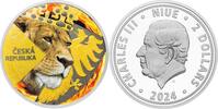 Niue 2 Dollars BURNING CZECH LION Power Coin x Czech Mint Official Edition Proof 1 Oz Silver Coin 2$ Niue 2024 -