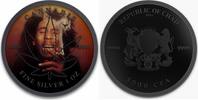 Chad 5000 Francs CANNABIS Bob Marley Black Platinum 1 Oz Silver Coin 5000 Francs Chad 2024 -