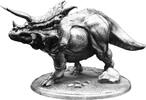 TRICERATOPS 3 Oz Silver Statue Antique Finish