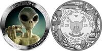 ALIEN FACE We are not Alone 2 Oz Silver Coin 2000 Francs Cameroon 2025 Proof