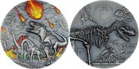 10 Dollars DINOSAUR EXTINCTION Fury of Nature 2 Oz Silver Coin 10$ Palau 2024 Antique Finish
