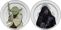 YODA VS EMPEROR PALPATINE Star Wars Good and Evil 1 Oz Silver Medal 2025 -
