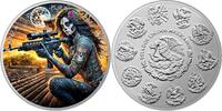 DIA DE LOS MUERTOS Sniper Libertad 1 Oz Silver Coin Mexico 2024 BU - Brilliant Uncirculated