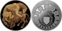 Liberia 25 Dollars LION VS BULL Colored 2 Oz Silver Coin 25$ Liberia 2026 -