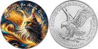 United States 1 Dollar MYRANOVA THE MAINE COON Nebula Cats 1 Oz Silver Coin 1$ USA 2025 -