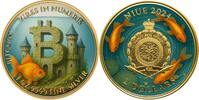 Niue 2 Dollars CRYPTO BOWL KOI FISH Bitcoin 1 Oz Silver Coin 2$ Niue 2024 -