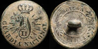 BUTTONS MILITARY  Button Spanish, Guardia Nacional Isabel II - 22 mm. VF