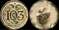 MILITARY BUTTONS  Button Military French, Regiment 103, Napoleonic Wars - 15 mm. VF