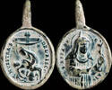 RELIGIOUS MEDALS  Religious medal XVI-XVII centuries, N.S. del Risco / S. Rita de Casia - 32x20 mm VF