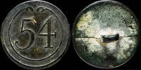 MILITARY BUTTONS  Button Military French, Regiment 54, Napoleonic Wars - 23 mm. VF